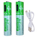 GOOP 1700mWh USB C Rechargeable AAA Battery 1 Pair - 1.5V High Capacity - 1200 Cycles Lithium Battery with Dual Charging Cable. 