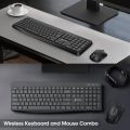 KOORUI BK0104 Wireless Keyboard and Mouse, Quiet Mouse Keyboard Set, German Layout QWERTZ with 12 Function Keys, 2.4 GHz Keyboard, Mouse Set for Windows, MacOS, Linux, Black. 