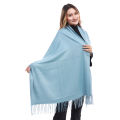 Light Blue Color Plain Pashmina Shawl For Women. 