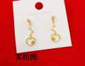 Vieam Gold Filled Live Streaming Same Style Little Elephant Full Circle Blessing Character Bowknot Rose Vine Stud Earrings. 