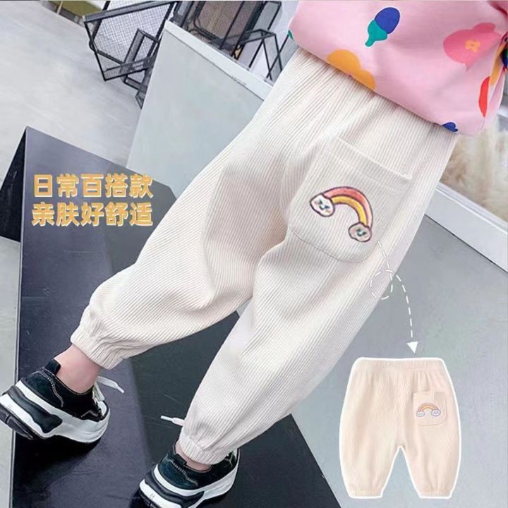 2023 Autumn New Girls Casual Pants Legging Long Pants Boys Sweatpants Baby Home Carved Pants Breathable
