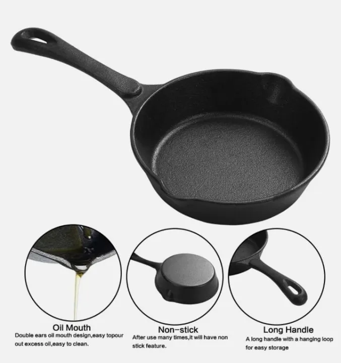Cast%20Iron%20Skillet%20Pre-Seasoned%20Frying%20Pan%20Round%20Non%20Stick%20Griddle%20w/%20Long%20Handle%20-%20Image%205