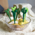 Fruit Forks Set Party Dessert Cactus Appetizer Picks Portable Food Kids Sticks Cafe Reusable Decorative Toothpicks Set. 