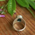 Pure Silver Ring With Natural Emerald For Men / 6.1 Gram. 
