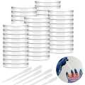 10 PCS Borosilicate Petri Dishes With Lid And 10 Pcs Transfer Pippet, 80mm x 15mm Sterile Petri Dishes For Bioresearch Science Art Projects. 