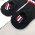 DISICHEN Fifty percent discount TB Men's Socks Breathable Fashion Luxury Brand Short Casual Summer Cotton Sports Cotton Socks Ankle Harajuku Grey Socks 1/6 Pair. 