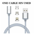 Metal 3In1 Fast Charging Magnetic Cable. 