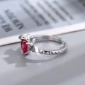 【Mega Sale】New Devil Ring Personalized Love Heart-Shaped Female Ruby Retro Elegant Hip-Hop Open Finger. 
