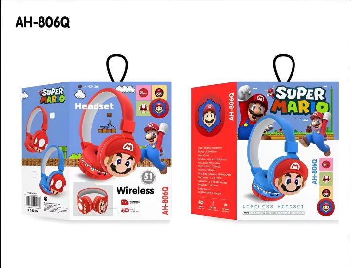 Mario%20AH806Q%20wireless%20headset%20kids%20headphone%20cute%20cartoon%20earphones%20BT%20earphone%20headphones%20for%20Kids%20-%20Image%204
