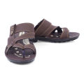 Titex Brown Color Simple Pattern Printed Design Slides For Men 12-5501. 