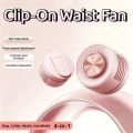 Compact Bladeless Clip-On Waist Fan 3 Adjustable Speed Mute Personal Cooling Clip Fan Rotatable Rechargeable Mini Electric Fans Indoor Outdoor Use. 