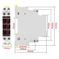 Modular LED Digital Three-Phase Voltmeter for Din Rail Voltage Meter AC80-500V Easy Install Easy to Use. 