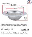 Small Stainless Steel Kitchen Sink Drainer), Size: 9.5 Cm. 