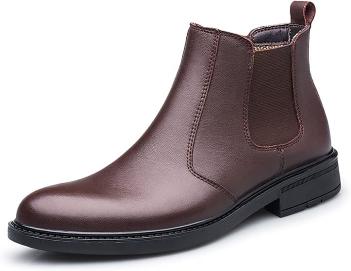 New%20Brown%20Leather%20Classic%20Ankle%20Boots%20-%20Image%203
