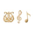 Fashion Music Instrument Eighth Note Pin Alloy Vintage G Clef Brooch Jewelry Music Note Harp Badge Unisex. 