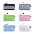 Simple Nylon Transparent Mesh Pencil Bag Zipper Large Capacity Stationery Pouch Double Layered Storage Bag Kids. 