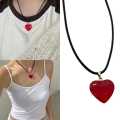 MASALA COTTAGE -Y2k Cute 19 mm Bloody Red Heart Charm Pendant Necklace Or Necklaces For Women's. 