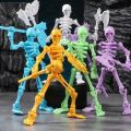Fun Three-Dimensional Skeleton Action Figure Multi-Articulable Wearable Skull Model Can Movable Multicolor Skeleton Assembly Toys Desktop Decorations. 