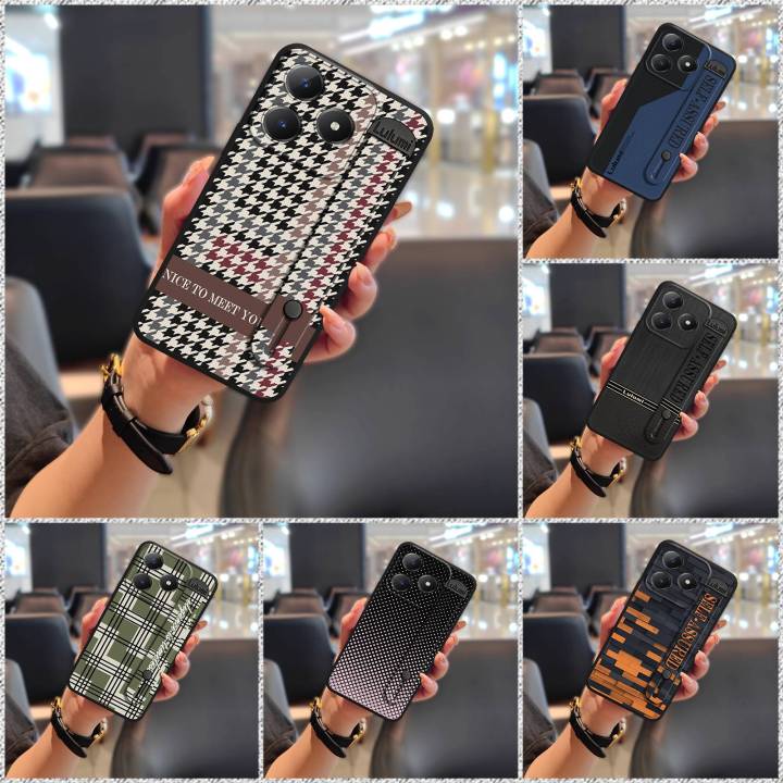 Wrist%20Strap%20Dirt-resistant%20Phone%20Case%20For%20Realme%20C63%204G/C61%204G%20Simple%20Phone%20Holder%20Fashion%20Design%20Nature%20Geometry%20-%20Image%204