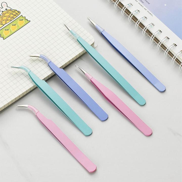 RHS Online Macaron Color Stainless Steel Curved Tweezers Tape Stickers Scrapbooking DIY Tools Accessories