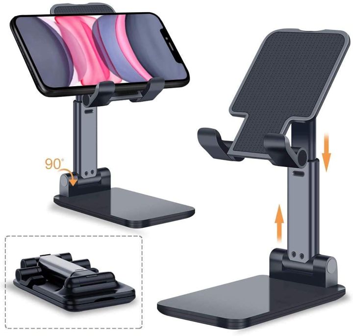 Foldable%20Mobile%20Stand%20Tabletop%20Stand%20Adjustable%20Phone%20Holder%20iPad%20Stand%20For%20Bed%20,Table,%20Office%20Compatible%20With%20All%20Smartphones%20-%20Image%204