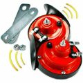 2Pcs Motorcycles Modification 12V/24V Loud Car Horn 300DB Super Loud Air Horns Replacement Kit Red Waterproof Motorcycles Speaker Universal. 
