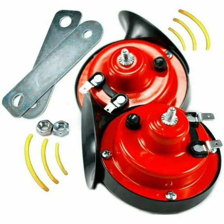 2Pcs%20Motorcycles%20Modification%2012V/24V%20Loud%20Car%20Horn%20300DB%20Super%20Loud%20Air%20Horns%20Replacement%20Kit%20Red%20Waterproof%20Motorcycles%20Speaker%20Universal%20-%20Image%202