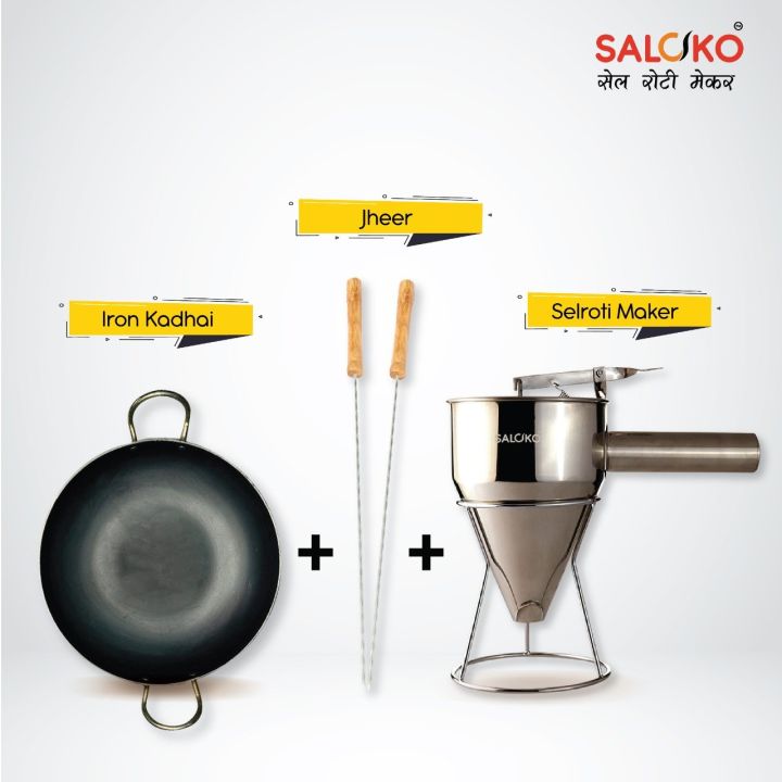 Sel Roti/ Selroti Combo Pack for Making Doughnut Selroti Machine Maker ...