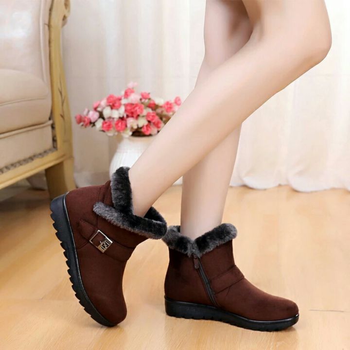 Women%20Winter%20Warm%20Snow%20Boots%20Fashionable%20Tassel%20Flat%20Platform%20Cotton%20Boots%20(Shoes-1)%20-%20Image%203