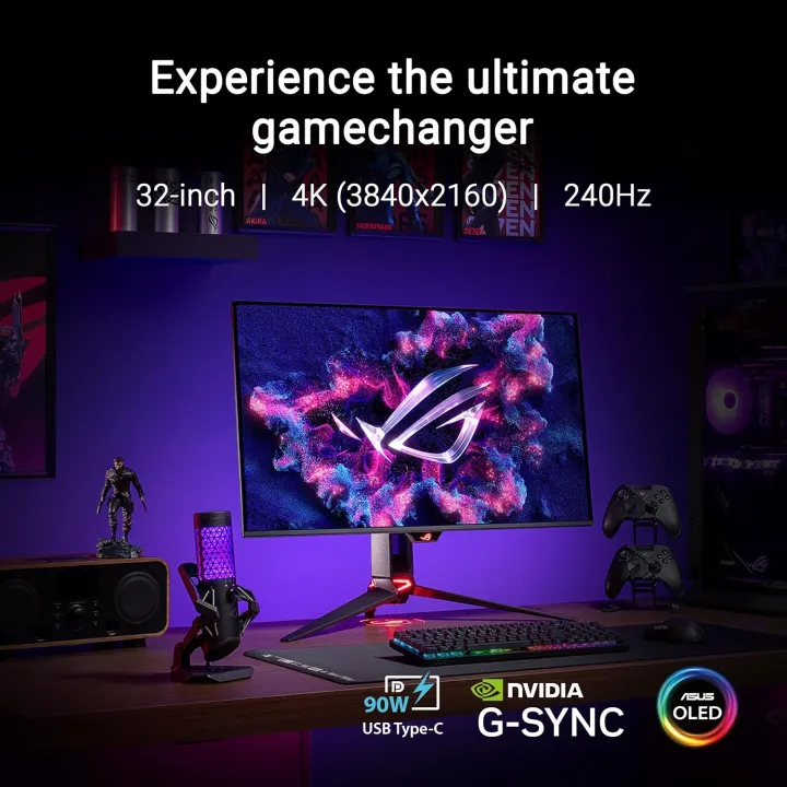 ASUS ROG Swift 32” 4K OLED Gaming Monitor (PG32UCDM) - UHD (3840 x 2160 ...