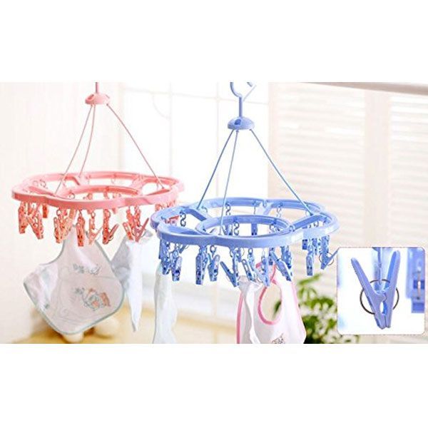 Plastic%20Foldable%20Hanging%20Clothes/Diaper%20Dryer%20Rack%20Laundry%20Peg%2015%20Clip%20Hanger%20-%20Image%203