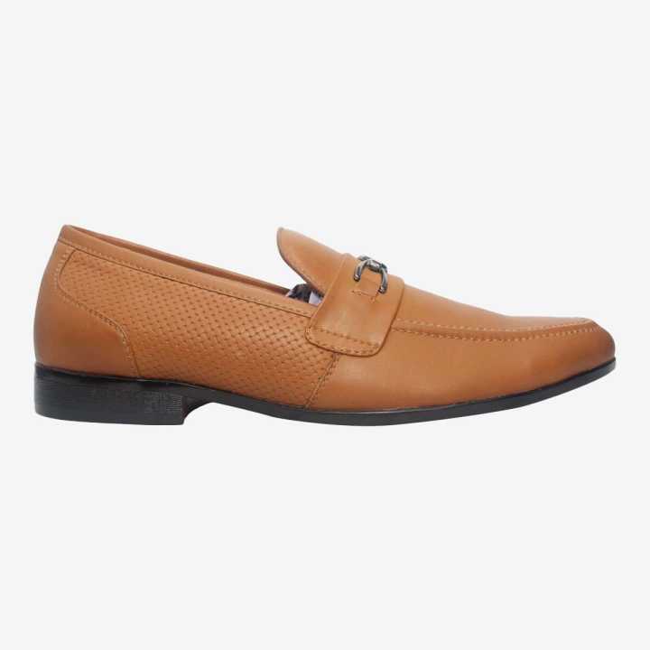 Light Brown Black Horse Loafer Shoes For Men