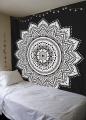AIOG - Lotus Flower Mandala Tapestry Wall Hanging Cotton Tapestries Bedspread Picnic Beach Throw Blanket Wall Art Hippie Tapestry Bed Cover. 