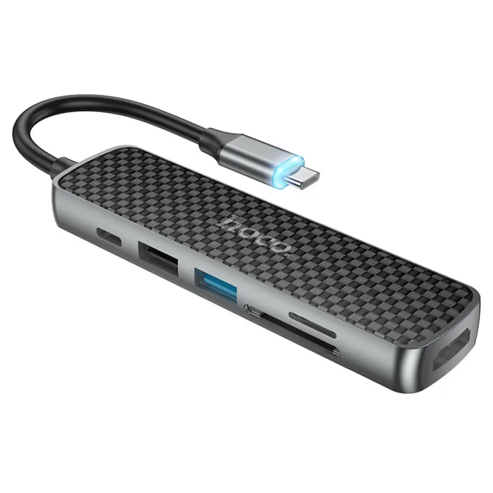 Hoco%206%20in%201%20Type%20C%20Hub%20with%20HDMI%20+%20Type-C%20PD%20+%20USB3.0%20+%20USB2.0%20+%20SD%20+%20TF,%20support%204K%2030Hz,%20up%20to%2060W%20(20V%20/%203A)%20charging%20with%202.0%20card%20reader%20-%20Image%208