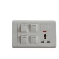 4 Gang Switch With Socket + Indicator. 