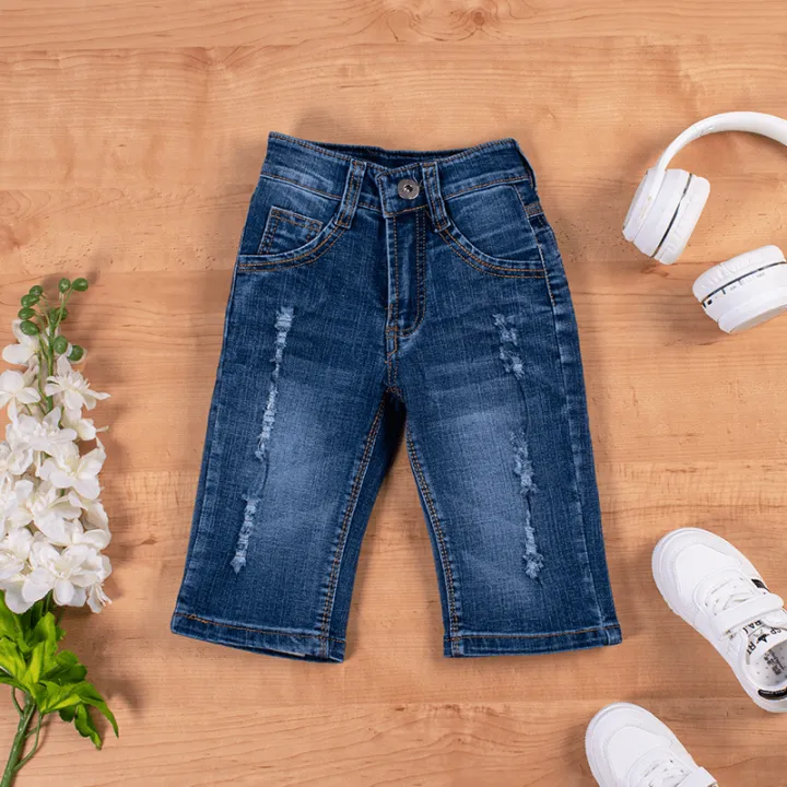 Kid%20Boy%20Mildly%20Distressed%203%20Quarter%20Denim%20Jeans%20Pant%20-%20Blue%20-%20Image%202