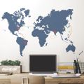 Destination World Map Wall Sticker 110cm(W) x 85cm(H). 