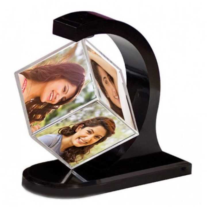 Rotating And  Floating Cube Photo Frame