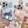 Cat and Mouse Graffiti Phone Case Compatible for IPhone 7Plus 15 11 12 14 13 Pro Max 8 7 Plus XR X XS Max Couples Plating Metal Lens Soft Cover. 