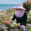 Convenient Breathable Solar Fan Hat Elastic Rechargeable Wide Brim Fan Hat Lightweight UV Protection Summer Fan Visor Cap Farm Work. 