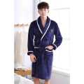 Solid Color Flannel Long Sleeve Bathrobe. 