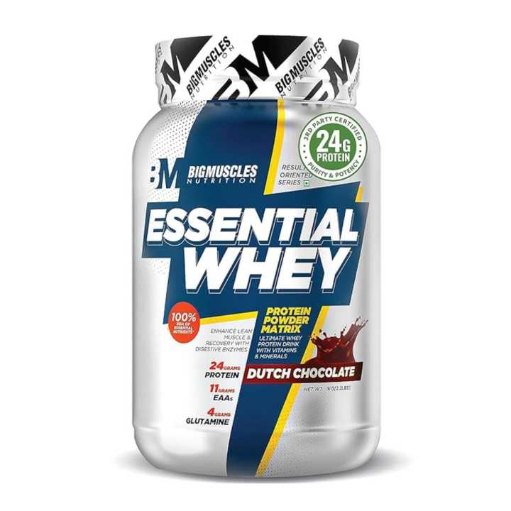 BigMuscles Nutriotion Essential Whey Protein Powder matrix Dutch Chocolate 907g