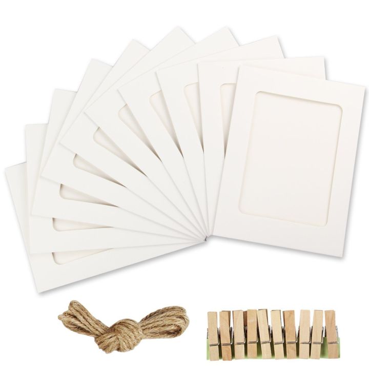Pistto%2040%20Pcs%20Paper%20Frame%20With%20Clips%20Diy%20Kraft%20Paper%20Picture%20Frame%20Hanging%20Wall%20Photo%20Album%202M%20Rope%20Home%20Decoration%20Craft%20-%20Image%206