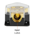 12V Power Distribution Block Car Audio Splitter 2 Way 0/2/4 Gauge in 4/6/8 Gauge Out Ground Distribution Block Amp. 