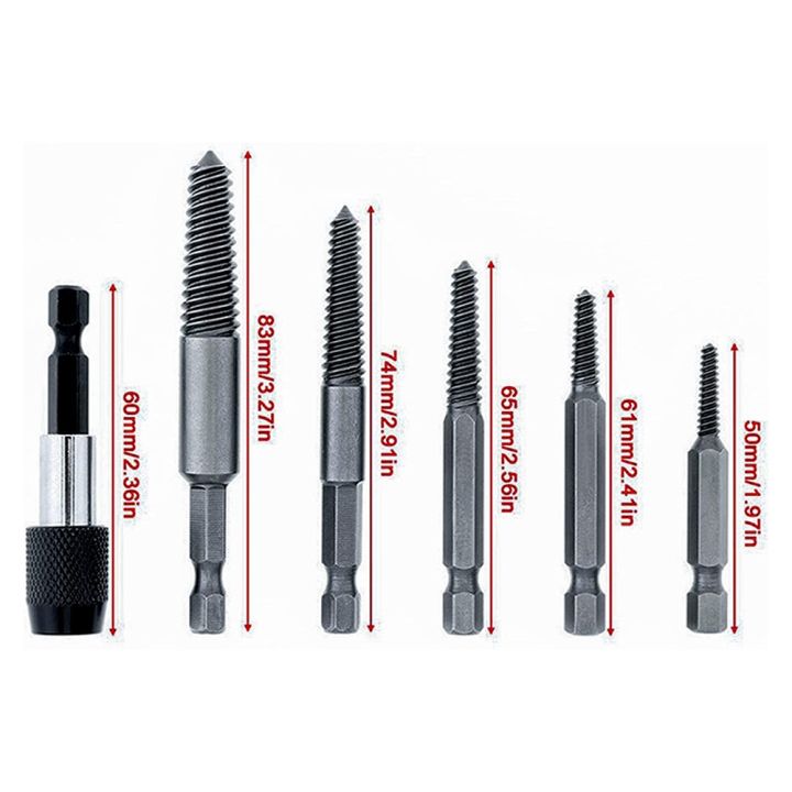 6%20PCS%20Damaged%20Screw%20and%20Broken%20Bolt%20Extractor%20Set%20with%201/4%20Quick%20Change%20Arbors%20Tool%20Kit%20Bad%20Screw%20Stud%20Remover%20-%20Image%204
