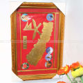 Golden/Red  Nepal Map Design Wall Decor 20x30Cm. 