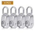 12PCS Single Pulley Block M15 Stainless Steel Small Pulley Roller for Rope Cord in °Swivel Silver Pulley. 