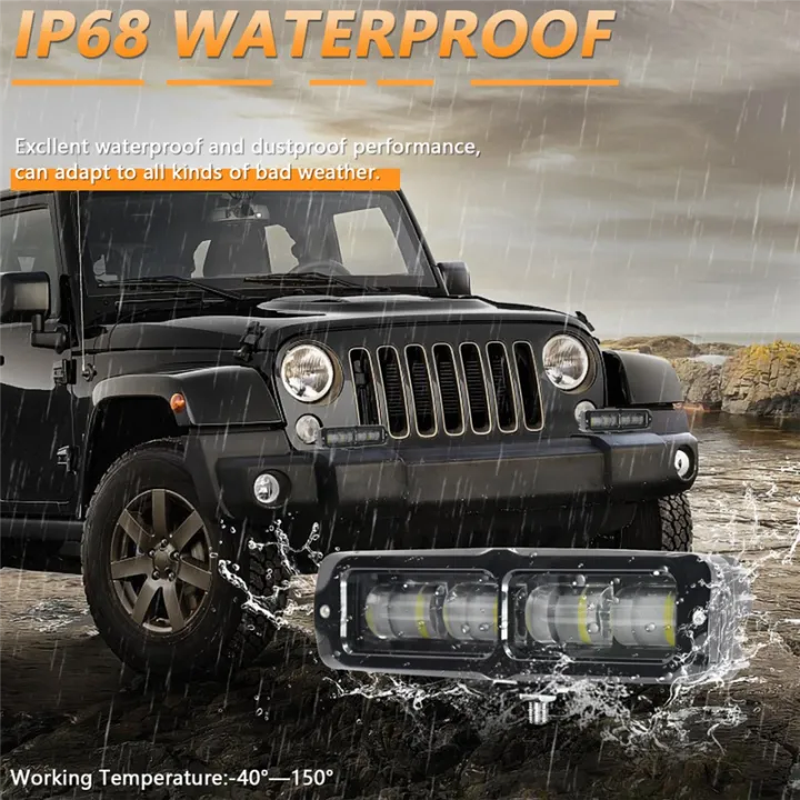 2PCS%206%20Inch%20LED%20Light%20Bar,%2080W%20Fog%20Light%20Off%20Road%20Lights%20Work%20Light%20Bar%20for%20Truck%20SUV%20ATV%20Boat%20Motorcycle%20Parts%20Accessories%20White%20Light%20-%20Image%204