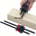 Difutagui Double Head Wheel Marking Gauge Aluminum Parallel Line Drawing Tool Profesional Bargain price Woodworking Marking Scriber Ruler w/Graduated Inch MM Scale. 