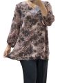 Stylish Summer Plus Size V-Neck Long Sleeves Floral Printed Tops. 